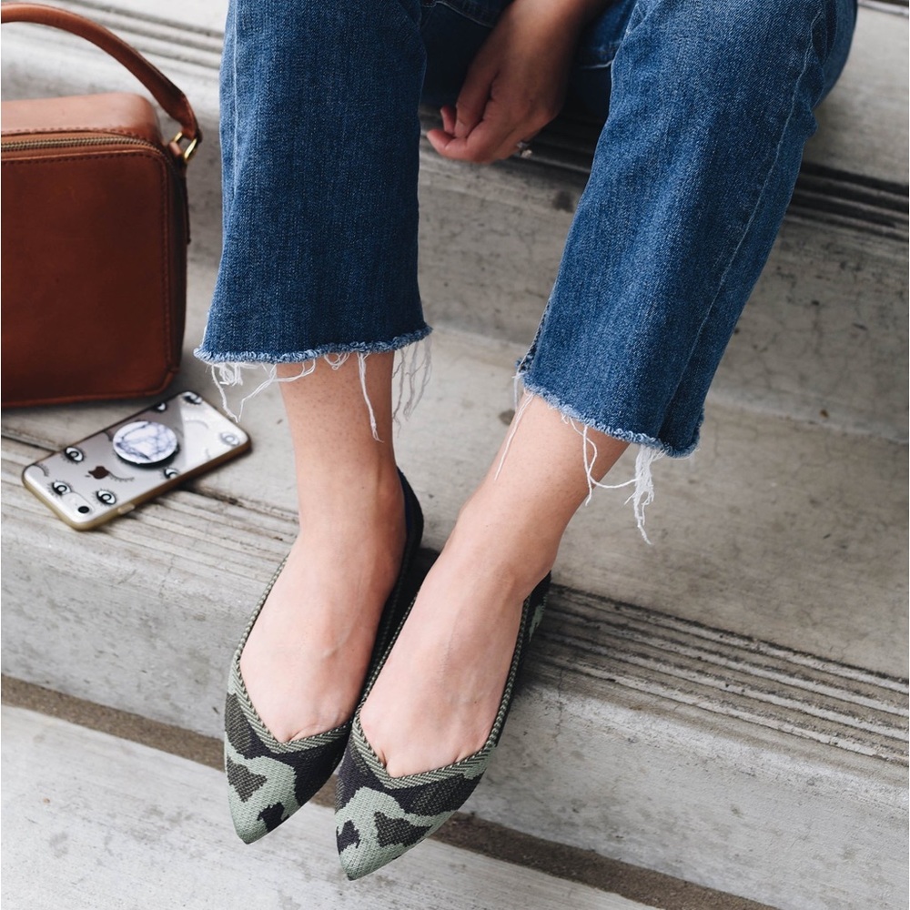 Rothy’s Camo The Point Flats - Sold out online! Size 7.5